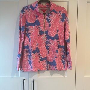Lilly Pulitzer Pink and Blue Pinapple Popover
